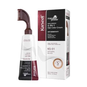 Karseell Maca Essence 6 in 1 Hair Color Cream (Black & Brown) - 80ml